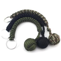 Bracelets de survie en extérieur autodéfense sept noyaux Cordon de parachute Bouette clé tressée avec balle en acier chaîne suspendue nouvelle arrivée 5 88248201