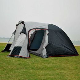 Outdoor zelfrijdende camping familie tent 1Hall 1Bedroom 3-4 persoon Dubbellaags Regendicht Winddicht Vier Seizoenen Tent Big Space Y0706