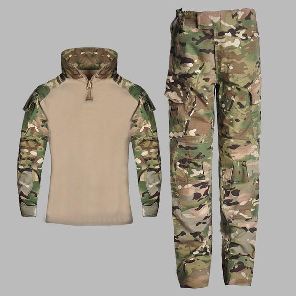 Camisas al aire libre, ropa de entrenamiento de camuflaje para niños, traje para niños, campo CS, Camping, caza, uniforme de combate militar, camisa táctica, pantalones