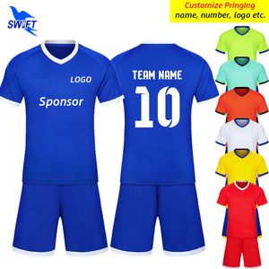 Chemises d'extérieur Personnaliser Imprimer Hommes Femmes Football Maillots Uniformes Garçons Filles Football Vêtements À Manches Courtes Enfants Futsal Ensemble Survêtements De Sport 230703