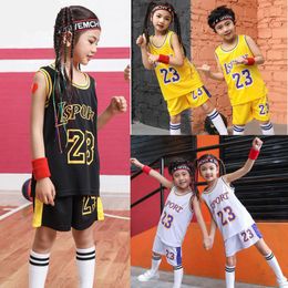 Camisas al aire libre Conjunto de baloncesto para niños Jerseys Niños cortos Niñas Uniformes de entrenamiento para jóvenes Ropa deportiva para niños maillot Dos piezas 230626