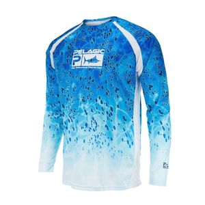 Outdoor shirts Pelagic Fishing Men's Lange Mouw Performance Shirt 50 UPF BESCHRERDEN Snelle droge tops lichtgewicht dunne ademende buitenoverhemden 230817