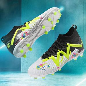 Chaussures d'extérieur Hommes TF / FG Haute Cheville Formation Football Bottes Chaussures De Football Formation Flywire Tennis Crampons Sport Baskets Confortables 240111