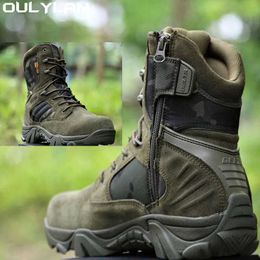 Zapatos al aire libre Sandalias Camuflaje Botas de seguridad para el trabajo para hombre al aire libre Botas del desierto Zapatos de entrenamiento de combate del ejército Botas de senderismo al aire libre Escalada YQ240301