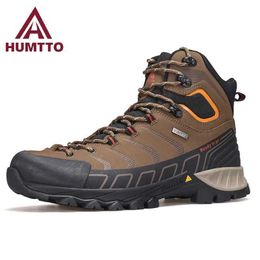 Outdoor Schoenen Sandalen HUMTTO Lederen Wandelschoenen Luxe Designer Waterdichte Outdoor Schoenen voor Mannen Klimmen Trekking Sneakers Veiligheid Enkellaarsjes voor Heren YQ240301