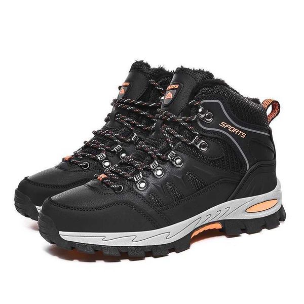 Chaussures d'extérieur Sandales grande taille bottes de randonnée en plein air hommes femmes antidérapant à lacets escalade hiver noir chaud fourrure baskets taille 42 Trekking Hiking Shoe YQ240301