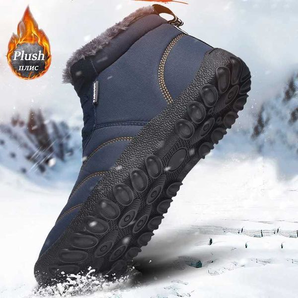 Chaussures d'extérieur Sandales Bottes de neige Chaussures d'hiver pour hommes femmes extérieur chaud botte d'escalade baskets en peluche imperméable bottine grande taille mâle coton chaussure YQ240301