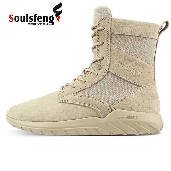 Zapatos al aire libre Sandalias Soulsfeng Fire Team Tallas grandes Botas altas de color arena para el desierto Botas de combate ligeras antideslizantes para hombres Zapatos de senderismo con cremallera para mujer YQ240301