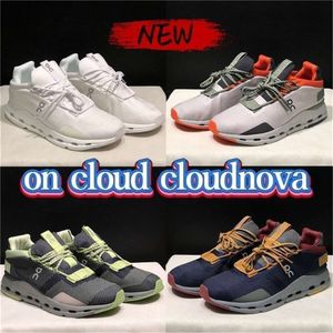 Outdoor schoenen Schoenen op schoenen Heren Dames Cloudnova Zwart Eclipse Triple Wit Zilver Oranje Demin Ruby Sport Sneakers Heren Lace Up Runner Schoen Jongen