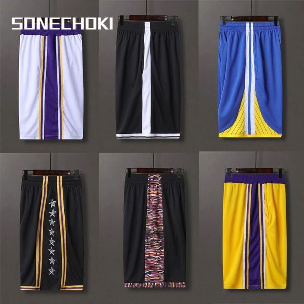 Shorts de plein air Sonechoki Basketball Hommes Patchs Colorés Travail Lâche Courir Fitness Net Respirant Formation 230719