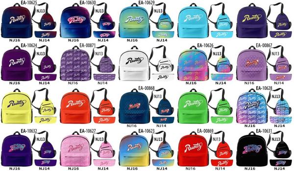 Sac de douche en plein air Runtz 3D Backpacks 3pcSset Notebook for Women Blue Sacs Boys Knapsack Knapsack Green Red Proof Purple Ye3675914