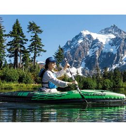 Outdoor single kayaker Intex 68305 opblaasbare rubberen boot 1 persoonaanval met stoelrecreatief vissen 240425