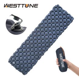 Tampon de couchage extérieur Camping Matelas gonflable Ultralight Air Cushion Mat de voyage lit pliant sans appuie-tête pour la randonnée de voyage 240416