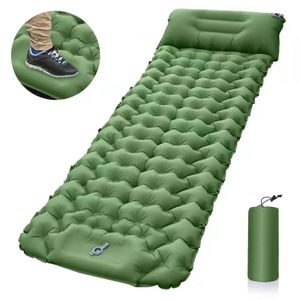 Coussin de couchage extérieur Camping matelas gonflable avec oreillers tapis de voyage lit pliant coussin d'air ultraléger randonnée Trekking240227