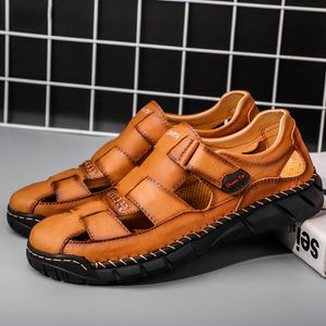 Buiten slip Casual heren niet -zomer strand ademende lederen sandalen 230720 914 541593