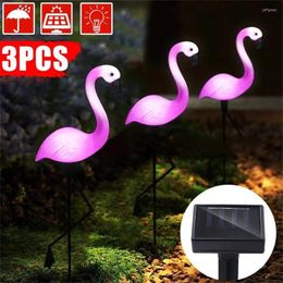 Outdoor Solar Flamingo Patio Lights Waterdicht 3pack Led Kersttuin Aangedreven Landschap Yard Pathway Gazonlampen