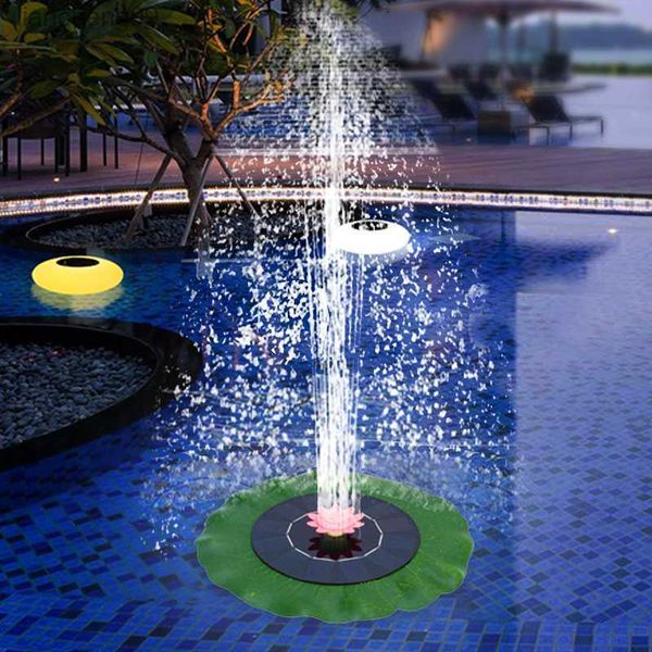 Fontaine flottante solaire extérieure cour jardin fontaine d'eau piscine étang décoration panneau solaire alimenté pompe à eau patio pelouse décor L230620