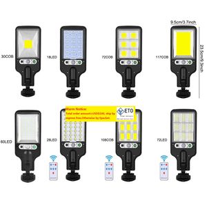 Le jardin solaire extérieur allume le capteur de mouvement COB LED applique murale solaire avec 3 modes de fonctionnement éclairage de sécurité LL