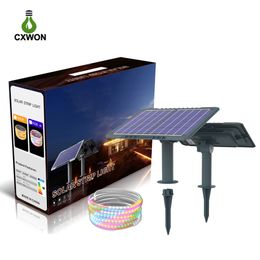 Outdoor Solar Garden Lights Waterdicht 5m 10m 20m LED Strip 48led/M Touwlicht 15 modes met afstandsbediening