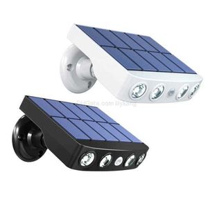 Lámparas solares para exteriores Linterna Imitación Monitoreo Diseño 4LED Luz de calle Sensor de movimiento Lámpara de pared impermeable para jardín Patio Alkingline