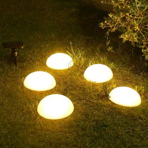 Lámpara Solar de jardín para exteriores, lámpara LED de bola para jardín, moderna, impermeable, IP65, semicírculo, decoración para patio y cabaña