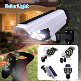 Capteur de mouvement des lumières solaires extérieures Caméra manquier 77 LEDS Spotlight Lampe imperméable pour la maison de jardin solaire Light