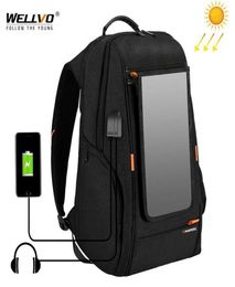 Panneau solaire en plein air sac à dos de voyage multifonction multifonction houstante sac à dos sac à dos sac à dos avec poignée port de charge USB xa279z 27072819