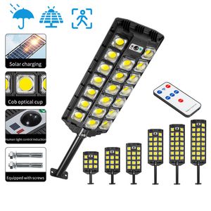 Luz de calle solar al aire libre 20000LM Sensor de movimiento LED Luces de inundación solares IP66 Lámpara de seguridad LED impermeable para jardín