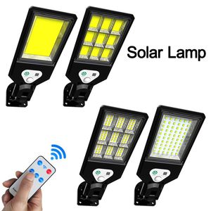 Outdoor Solar Street Light Cob LED Wandlampen met 3 lichte modus Human Body Induction Waterdicht materiaal voor tuinterrassen Oemled