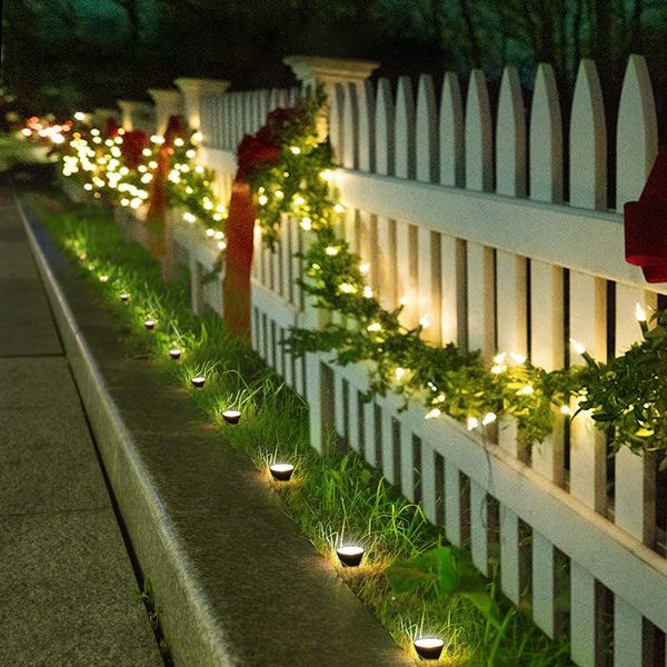Guirnaldas de luces alimentadas por energía Solar para exteriores, Mini luz con punta de tierra, diseño de escena de camino, foco LED para césped y jardín