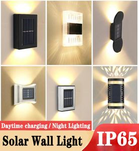 Lampes murales solaires extérieures IP65 lumières de jardin étanches éclairage de haut en bas réverbère décoratif pour la maison escalier clôture Patio Gat2484136