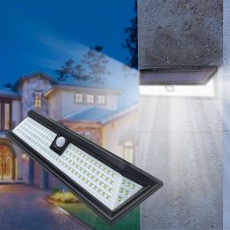 Appliques murales solaires extérieures 118 LED avec capteur de mouvement grand angle étanche extérieur lumières de sécurité pour garage patio jardins allée éclairage oemled