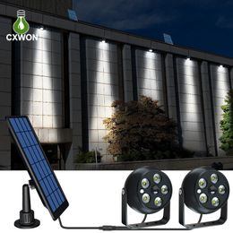 Buiten Solar Wall Lights LED Dubbele kop Spotlight met bewegingssensor Waterdichte landschapsverlichting voor tuintuin