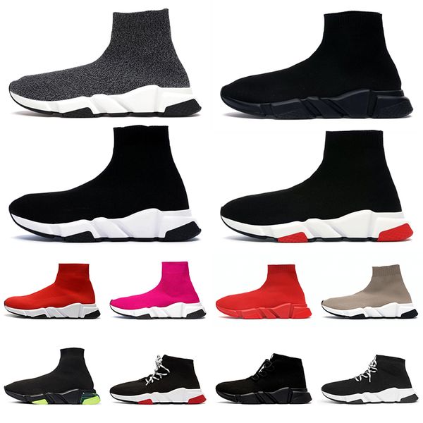 Outdoor Speed 1.0 2.0 Paris Sock Shoes Chaussures de créateur pour hommes Plate-Forme Graffiti Knit Scarpe Triple Noir Blanc Glitter Traine Femme