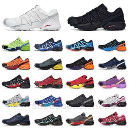 Outdoor Speed Cross 4 CS Chaussures Athlétiques Hommes Femmes Chaussures De Course Baskets De Sport Violet Vert Rose Rouge Noir Blanc Salomon Hommes Femmes Baskets Jogging