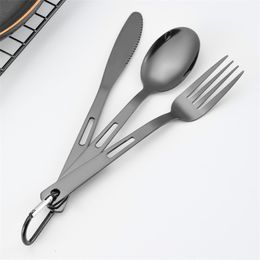 Buitenlepel Spork Knife Set draagbaar lichtgewicht Camping Flatware Professional Backpacking servies