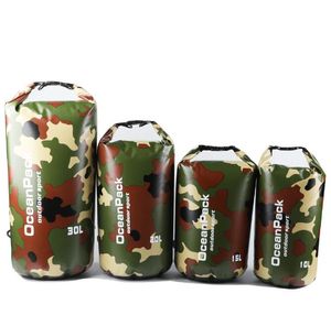 Sag de sport extérieur Sac à sec imperméable Camo Ocean Pack 2L 5L 10L 15L 20L 30L SACS DE RAPPORT DE NAYAGE DE RAGNE