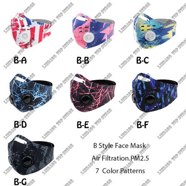 Masques de sport en plein air Hommes Femmes Masque facial anti-poussière avec filtre pour le cyclisme Nouveau masque facial Protection anti-pollution activée