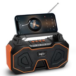 Outdoor Sport Draagbare op zonne-energie oplaadbare Bluetooth-luidspreker FM-radio Draadloze luidspreker Mobiele telefoonstandaard