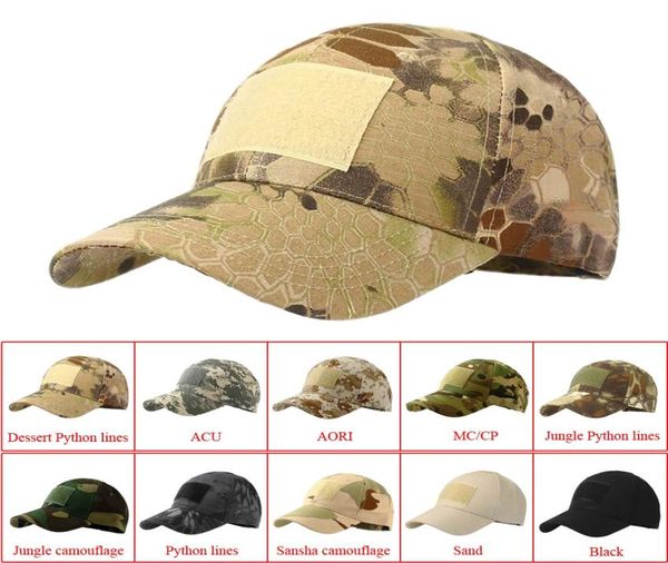 Sport extérieur Snapback Caps chapeau camouflage Hat Simplicité Tactical Clat Camo Camo Hunting Cap pour hommes Adult Cap1392164