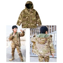 Buitensporten Camouflage Kid Kind Jacket Airsoft Gear Jungle Hunting Woodland Shooting Coat Combat Children Clothing No05-224a