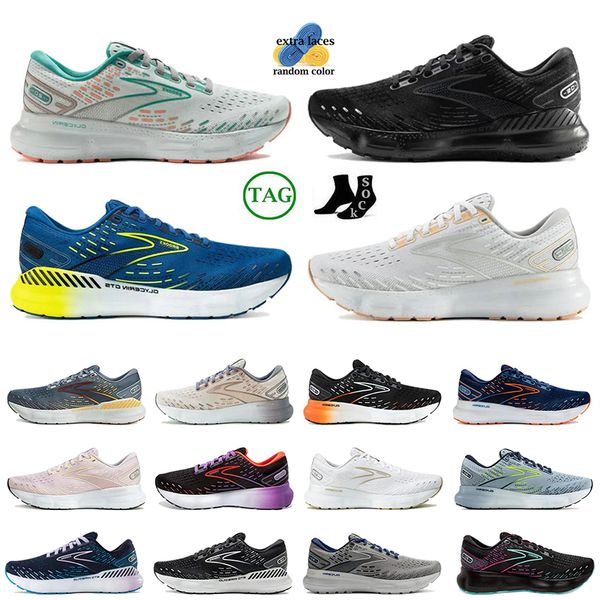 Buitensporten Brooks Glycerine Gts Hardloopschoenen voor heren Atletisch Zwart Wit Cloud Hyperion Blue Ghost Books Brook Designer Platte sneakers met lage mesh Traienrs