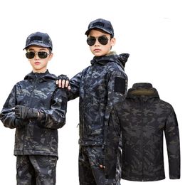 Buitensporten Camouflage Kid Kind Jacket Airsoft Gear Jungle Hunting Woodland Shooting Coat Combat Children Clothing No05-231A