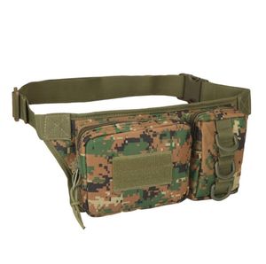 Sports de plein air Poche duplex Camo Tactical 3p Sac de taille Tactique Armée Chasse Runnng Cyclisme sac de taille étanche 800D Randonnée Camping Argent Porte-téléphone Ceinture packs