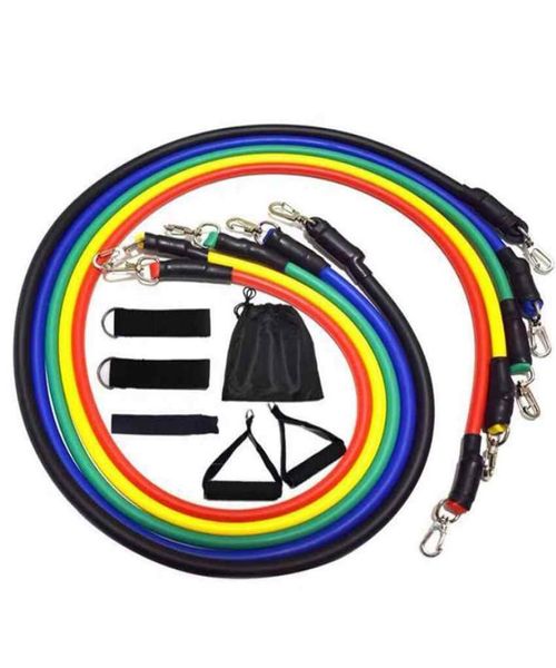 Bandas de resistencia de látex de deportes al aire libre Ejercicio de entrenamiento Pilates Yoga Crossfit Tubos de fitness Pull Rope 11 PCSSET ZZA2233 SEA SHIPPI6243848