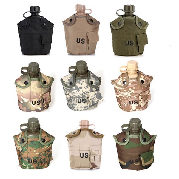 Sports de plein air Molle Bag Pack d'hydratation Assault Combat CamouflageTactical Molle Water Kettle with Cover Pouch NO11-664