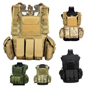 Tactische molle Vest Outdoor Sports Airsoft Gear Molle zakje DRAAG CAMOUFLAGE COMOUFLAGE Assault Chest Rig No06-005