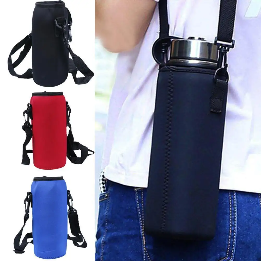 Outdoor Sports Water Bottle Thermal Holder Bag Scald-Proof Cases Cover Sleeve With Strap Suitable For 1 L Water Bottle