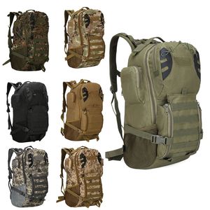 Outdoor Combat Camouflage Tactical Molle 45L Backpack Sports Pack Hiking Bag Tactical Rucksack Camo Knapsack NO11-015