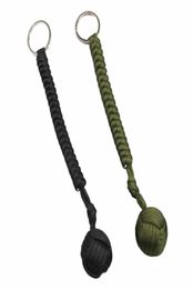 Buitenstaal Ball Beveiligingsbeveiliging Lager Zelfverdediging Lanyard Survival Tool Key Chain Multifunctionele sleutelhanger Bracelet1139535
